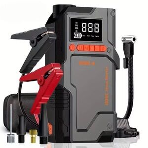 High-Power Car Jump Starter - Black and Red